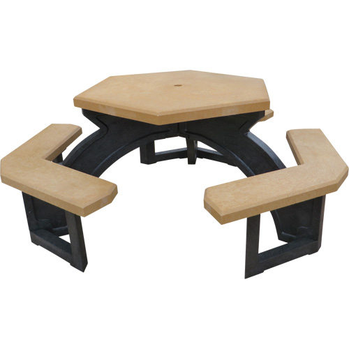 Recycled Plastic Hexagon Picnic Tables, 78" L x 78" W, Cedar Waymarc Industries Inc