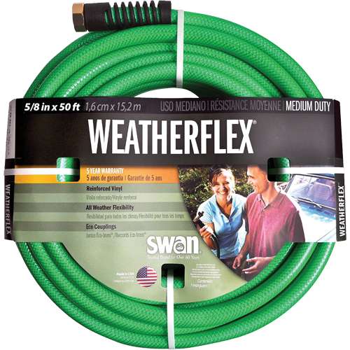 Weatherflex Medium Duty Garden Hoses, Vinyl, 5/8" dia. x 50' Waymarc Industries Inc