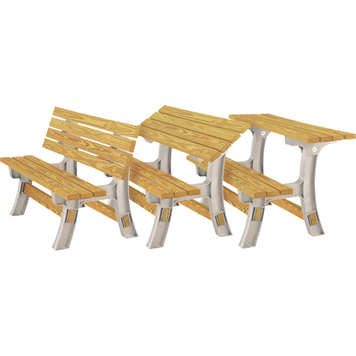 Banc/table de parc &agrave; dessus convertible Basics, Plastique, 96" lo x 26" la x 34" h, Sable Waymarc Industries Inc