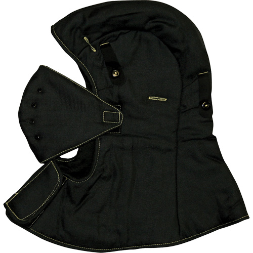 CarbonX&reg; FR Hardhat Liner with Face Mask, Black, Cotton/Jersey/Twill Waymarc Industries Inc