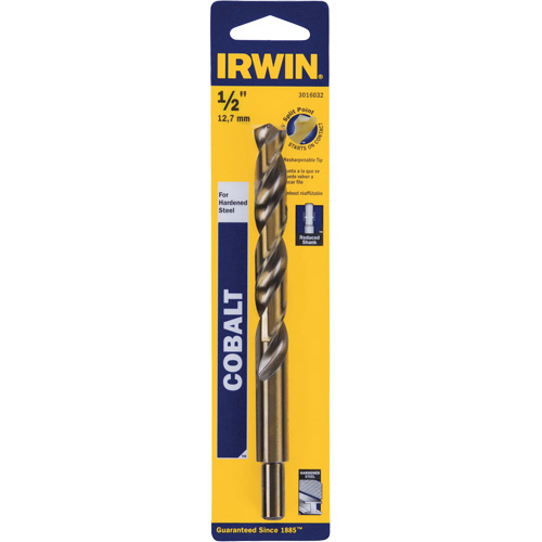 Heavy-Duty Jobber Drill Bit, High Speed Cobalt, 1/2", 6" L, 1-1/2" Flute, 135° Point Angle Waymarc Industries Inc