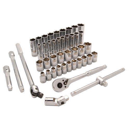 Jeu de douilles m&eacute;triques, 43 Mcx, Prise de 1/2", Profond Waymarc Industries Inc
