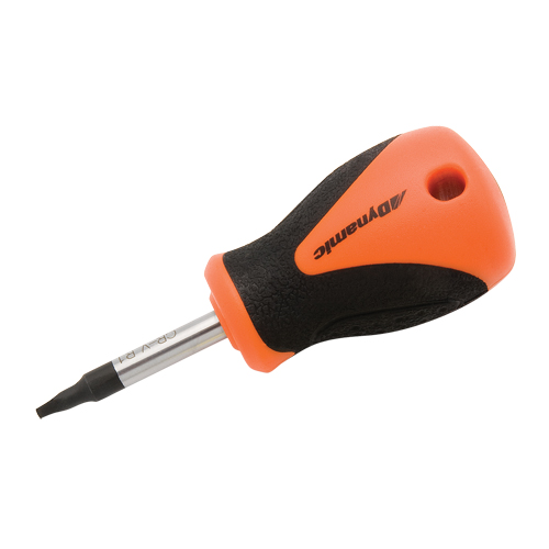 Square Recess Stubby Screwdriver, #1 Tip, Round, 3-4/5" L, Plastic/Wood/Cushion Grip Handle Waymarc Industries Inc