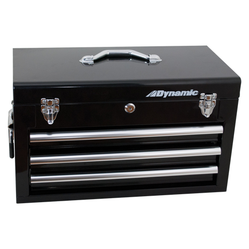 Hand Tool Box with Drawers, 10" D x 20" W x 12" H, Black Waymarc Industries Inc