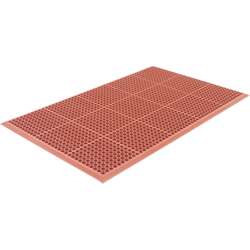 Competitor Series Mats, Slotted, 3' x 5' x 7/8", Orange, Natural Rubber Waymarc Industries Inc