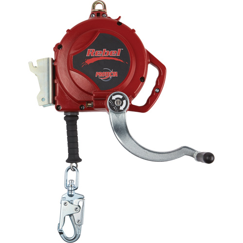 Rebel Self-Retracting Lifeline, 50', Galvanized Steel, Swivel Waymarc Industries Inc