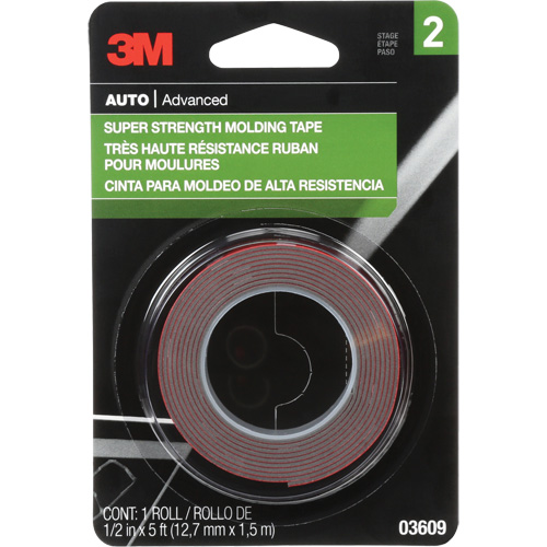 Super Strength Molding Tape, 1.52 m (5') L x 12.7 mm (1/2") W, 46 mils, Acrylic Waymarc Industries Inc