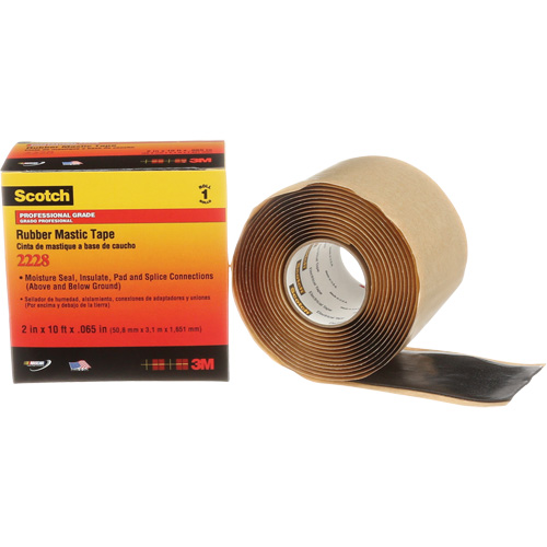 Scotch&reg; Rubber Mastic Tape 2228, 50.8 mm (2") x 3 m (10'), Black Waymarc Industries Inc