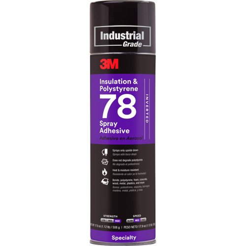 Polystyrene Foam Insulation 78 Spray Adhesive, 24 oz., Aerosol Can, Clear Waymarc Industries Inc