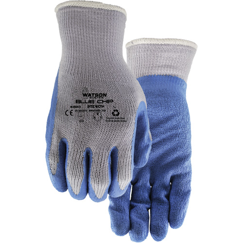 Stealth Blue Chip Coated Gloves, Large, Rubber Latex Coating, 10 Gauge, Polyester Shell Waymarc Industries Inc