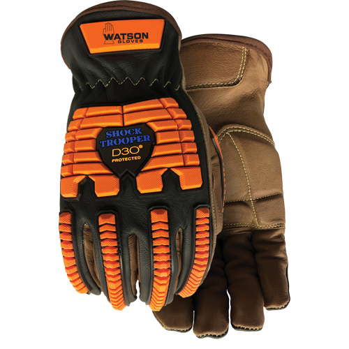 Drill Sergeant Impact Gloves, Large, Grain Leather Palm, Slip-On Cuff Waymarc Industries Inc