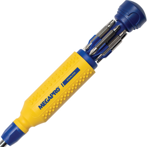 Tournevis multi embouts en acier inoxydable Original 15-en-1, 8-37/50" lo, Prise Textur&eacute; Waymarc Industries Inc