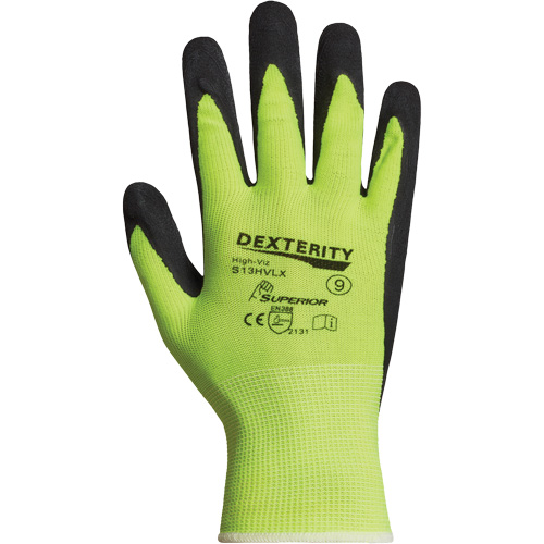 Dexterity&reg; Coated Gloves, 10, Latex Coating, 13 Gauge, Polyester Shell Waymarc Industries Inc