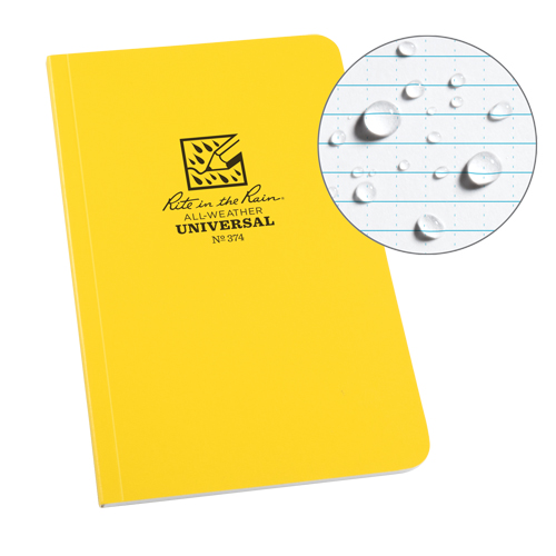 Field-Flex Bound Book, Soft Cover, Yellow, 128 Pages, 4-5/8" W x 7-1/4" L Waymarc Industries Inc