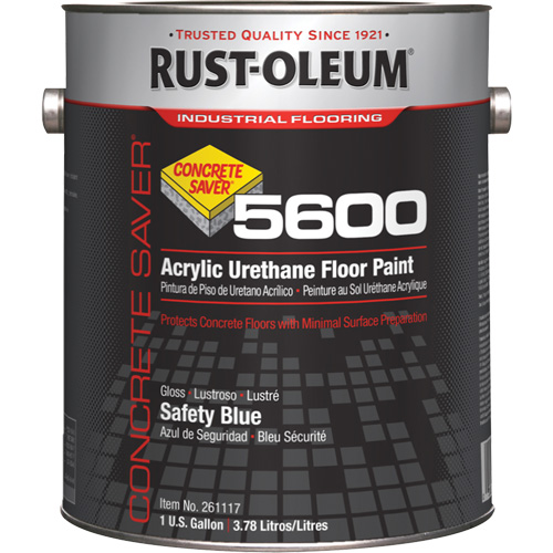 Peinture d'acrylique pour plancher Concrete Saver 5600 System, 1 gal., &agrave; l'eau, Brillant, Bleu Waymarc Industries Inc