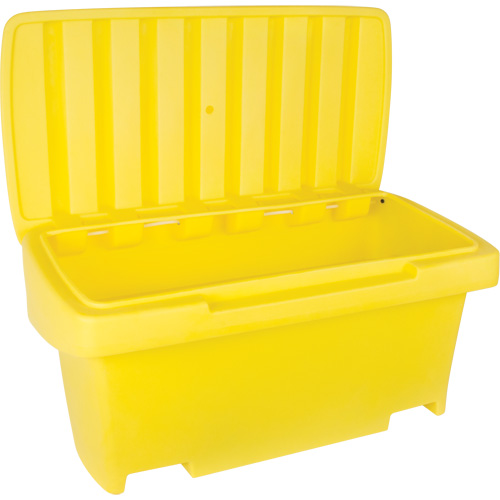 Heavy-Duty Outdoor Salt and Sand Storage Container, 24" x 48" x 24", 10 cu. Ft., Yellow Waymarc Industries Inc