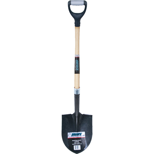 Heavy-Duty Round Point Shovel, Carbon Steel Blade, Hardwood, D-Grip Handle Waymarc Industries Inc