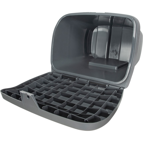 Bacs d'entreposage pour sel & sable, Avec Moraillon, 21" x 27" x 26", 4,24 pi³, Gris Waymarc Industries Inc