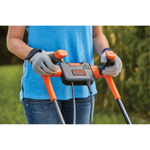 Lawn Mower with Comfort Grip Handle, Push Walk-Behind, Electric, 15" Cutting Width Waymarc Industries Inc