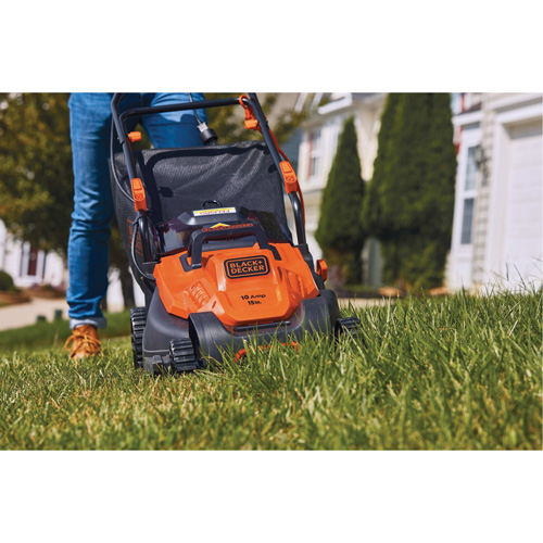 Lawn Mower with Comfort Grip Handle, Push Walk-Behind, Electric, 15" Cutting Width Waymarc Industries Inc