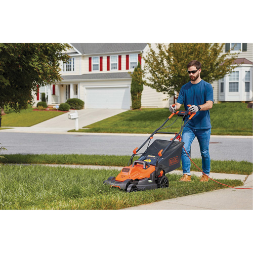 Lawn Mower with Comfort Grip Handle, Push Walk-Behind, Electric, 17" Cutting Width Waymarc Industries Inc