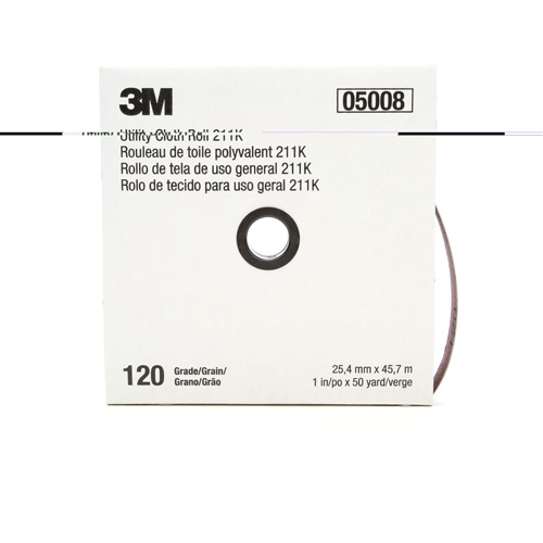 Rouleau de toile abrasive utilitaire 211K, Oxyde d'aluminium, 1" la x 150' lo, Grain 120 Waymarc Industries Inc