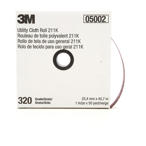 Utility Sanding Roll 211K, Aluminum Oxide, 1" W x 150' L, 320 Grit Waymarc Industries Inc