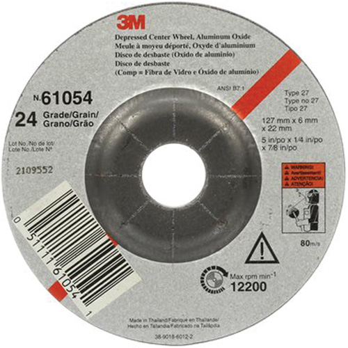 Depressed Centre Grinding Wheel, 5" x 27, Aluminum Oxide Waymarc Industries Inc