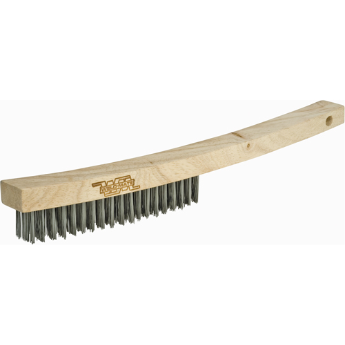 Long Handle Industrial-Duty Scratch Brush, Stainless Steel, 4 x 19 Wire Rows, 10-1/4" Long Waymarc Industries Inc
