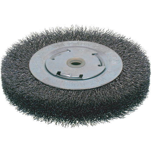 Economy Crimped Wire Wheel Brushes - Wide Face, 6" Dia., 0.014 Fill, 2" Arbor Waymarc Industries Inc