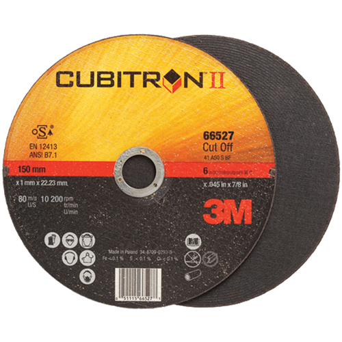 Meule &agrave; tronçonner Cubitron II, 4-1/2" x 0,04"/0,045", Arbre de 7/8", Type 27, C&eacute;ramique, 13 300 Tr/min Waymarc Industries Inc
