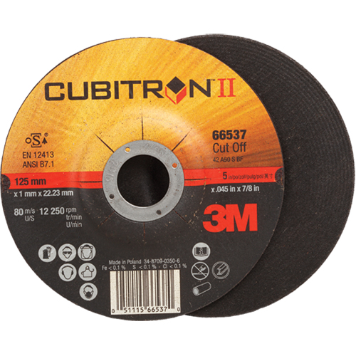 Cut-Off Wheels - CubitronII, 5" x 0.045", 7/8" Arbor, Type 27, Ceramic, 12250 RPM Waymarc Industries Inc