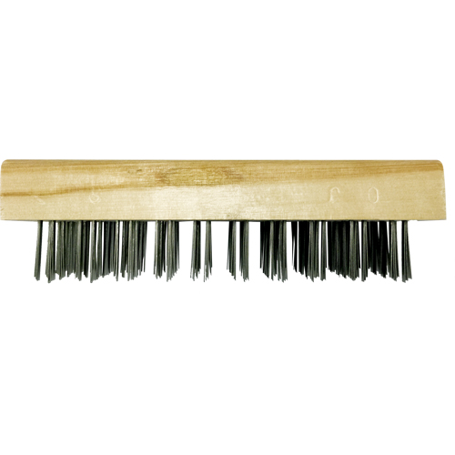 Flat Wire Butcher Block Brushes, Flat Steel Wire, 5 x 10 Wire Rows, 7-5/8" Long Waymarc Industries Inc
