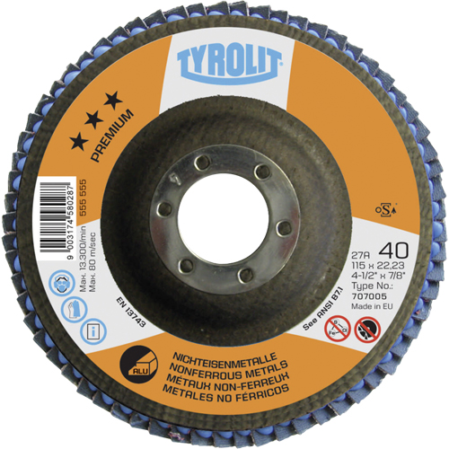 Flap Disc, 4-1/2" x 7/8", Type 29, 40 Grit, Ceramic Waymarc Industries Inc