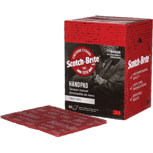 Scotch-Brite 7447 Hand Pads, Aluminum Oxide, 9" x 6", Very Fine Grit Waymarc Industries Inc