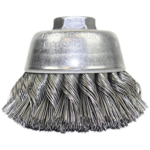 Brosse-boisseau &agrave; fil nou&eacute;, 3-1/2" dia. x 5/8"-11 arbre Waymarc Industries Inc