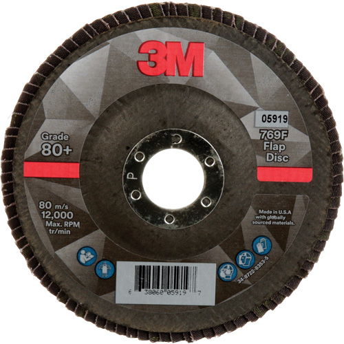 Disque &agrave; lamelles &agrave; changement rapide 769F, 5" x 7/8", Type 27, Grain 80+, C&eacute;ramique Waymarc Industries Inc