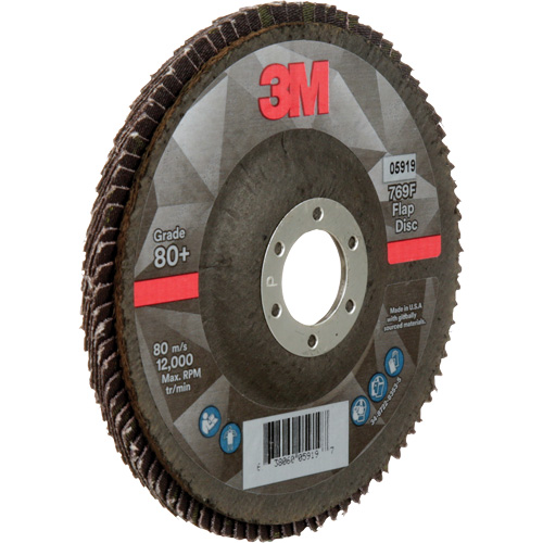 Disque &agrave; lamelles &agrave; changement rapide 769F, 5" x 7/8", Type 27, Grain 80+, C&eacute;ramique Waymarc Industries Inc