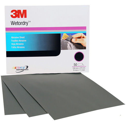 Feuille abrasive Wetordry, 9" x 11", Grain P220, Oxyde d'aluminium Waymarc Industries Inc