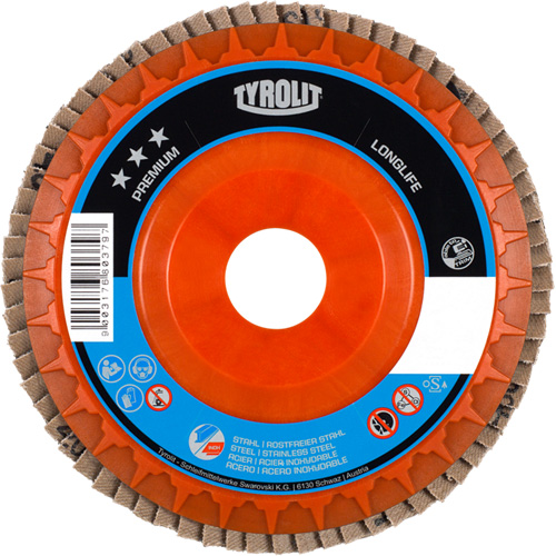 Premium LongLife Flap Disc, 4-1/2" x 7/8", Type 27, 120 Grit, Zirconium Waymarc Industries Inc