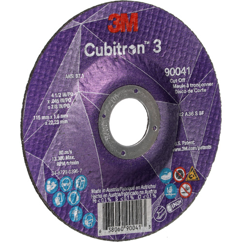 Meule &agrave; tronçonner Cubitron 3, 4-1/2" x 0,045", Arbre de 7/8", Type T27, C&eacute;ramique, 13 300 Tr/min Waymarc Industries Inc