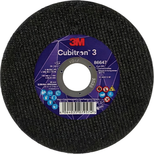 Cubitron 3 Cutting Disc, 5" x 9/32", 3/8" Arbor, Type 41 Waymarc Industries Inc
