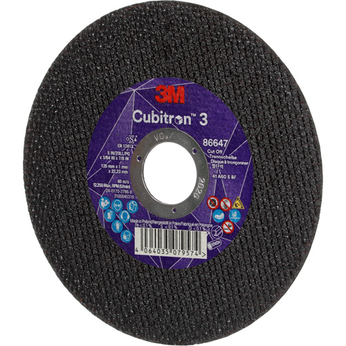 Cubitron 3 Cutting Disc, 5" x 9/32", 3/8" Arbor, Type 41 Waymarc Industries Inc