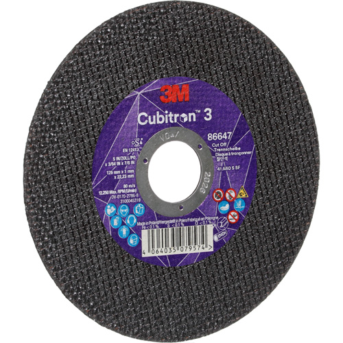 Cubitron 3 Cutting Disc, 5" x 9/32", 3/8" Arbor, Type 41 Waymarc Industries Inc