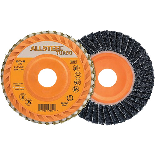 Disque &agrave; lamelles Turbo ALLSTEEL, 4-1/2" x 5/8"-11, Grain 40, Alumine de zirconium Waymarc Industries Inc