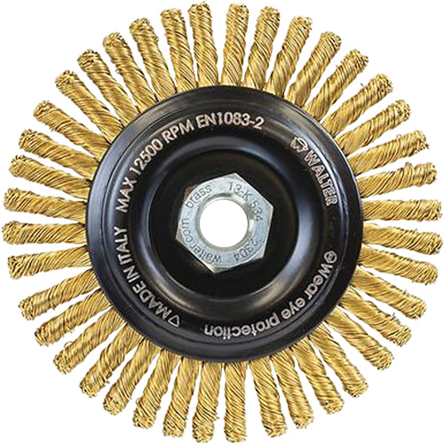 Brosse m&eacute;tallique &agrave; touret sans cr&eacute;ation d'&eacute;tincelles, 5" dia. x 5/8"-11 arbre Waymarc Industries Inc