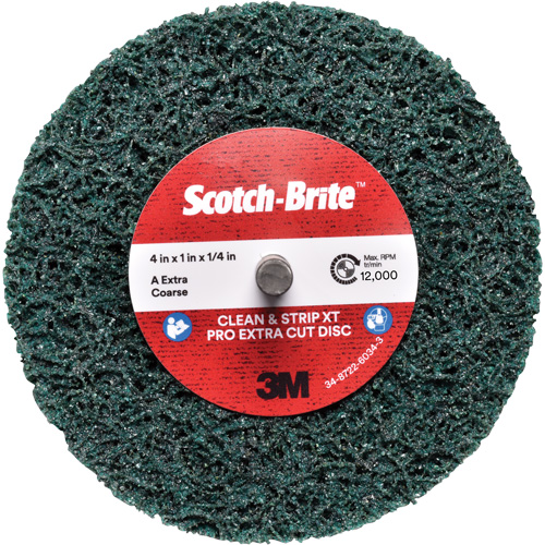 Scotch-Brite Clean and Strip XT Pro Extra Cut Disc XC-DC, 4" Dia., Extra Coarse Grit, Aluminum Oxide Waymarc Industries Inc
