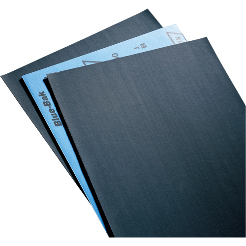 Papier abrasif en feuilles de papier - Feuilles de 9" x 11" &agrave; l'&eacute;preuve de l'eau Blue-Bak T414, 9" x 11", Grain 220, Carbure de silicium Waymarc Industries Inc