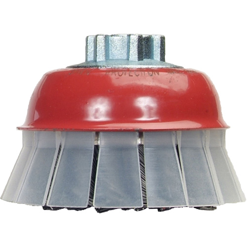 Brosse-boisseau &agrave; fils nou&eacute;s avec protecteur, 5" dia. x 5/8"-11 arbre Waymarc Industries Inc