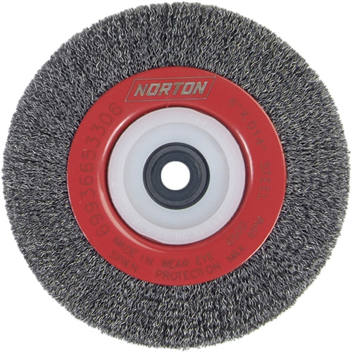 Roue d'&eacute;tabli sertie, 6" dia., Fils 0,014", Arbre 1/2"-2 Waymarc Industries Inc